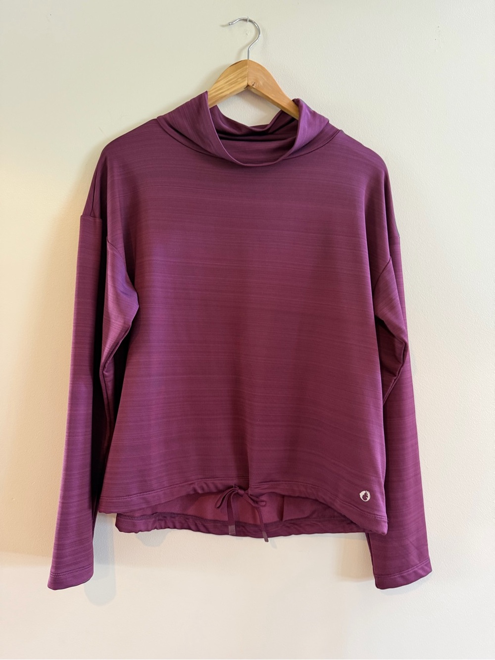 Women's Heathered Plum Drawstring turtleneck pullover top hiking outdoor med
